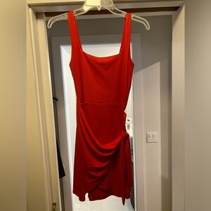 Aritzia Wilfred Saturn Mini Dress Red